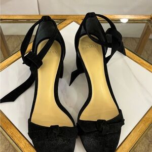 Alexandre Birman Black Suede Heels with Bow